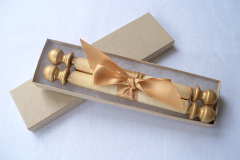 Blank scroll with gold accents - 5 inches wide paper, handmade