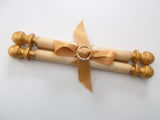 Blank aged scroll with gold accents and brooch, handmade in the USA