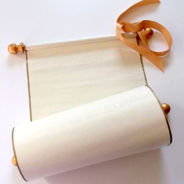 cream parchment scroll , wide