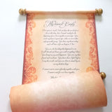 Large custom printed scroll with decorative border, 11x32" parchment paper, handmade in the USA