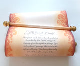 Large custom printed scroll with decorative border, 11x32" parchment paper, handmade in the USA