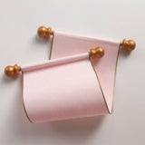 Set of 5 small pink paper scrolls, 3.5x8" paper