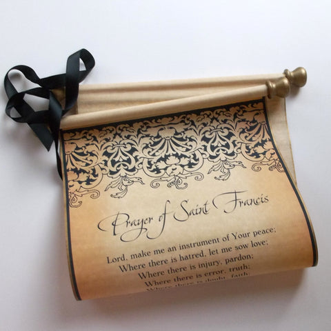 Prayer of Saint Francis scroll