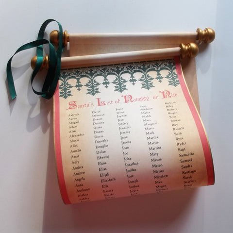 Santa's List of Naughty or Nice scroll, 250 names