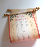 Santa's List of Nice Boys and Girls, 250 names scroll, acorn design