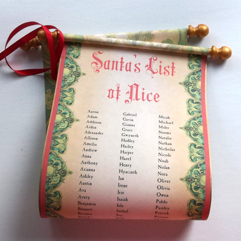 Regency Christmas Santa List scroll with up to 150 custom names